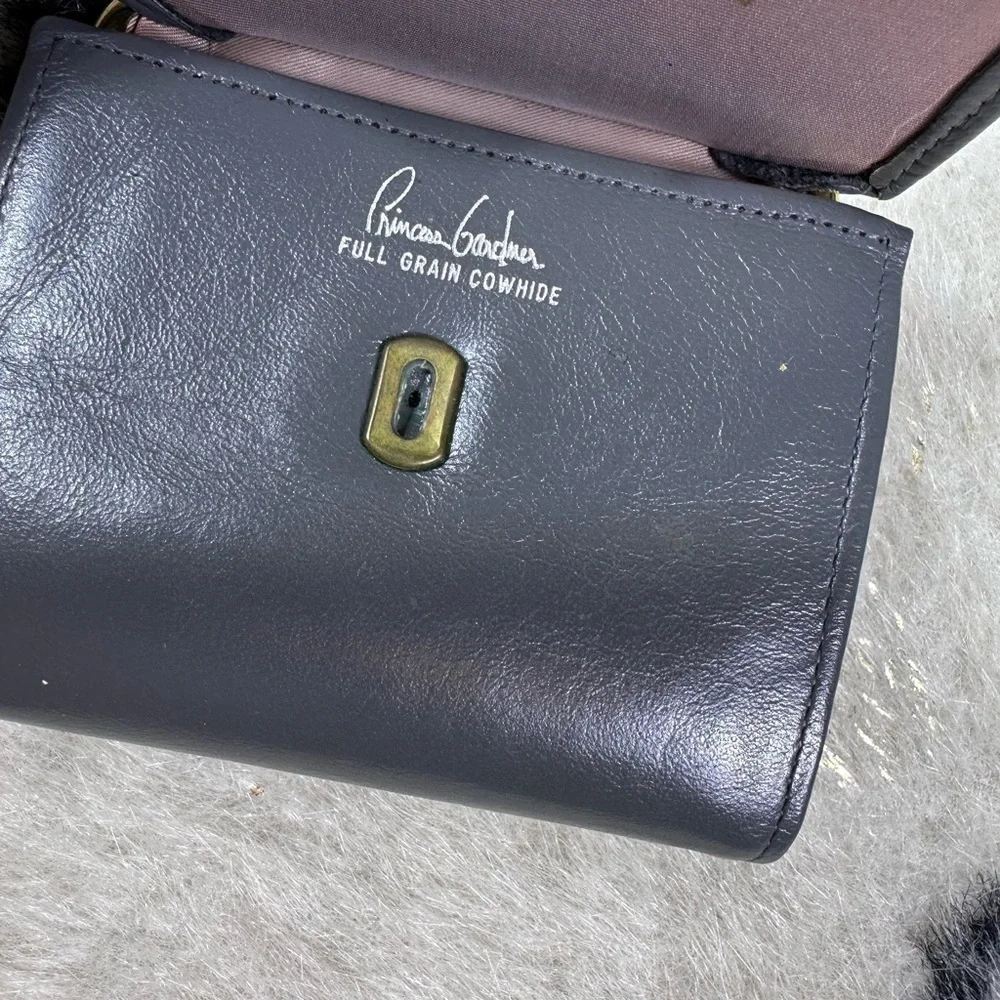 Princess Garden Women’s Vintage Premium Gray Cowhide Coin Purse Wallet